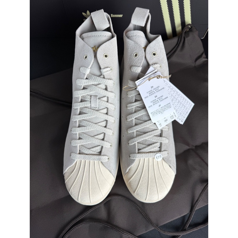 Adidas x Wales Bonner Superstar Hi JQ7633 Wonder White Gold Men's 10 NWB